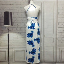 Women's Two Pieces Floral Print Beach Dress