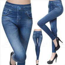 Short-Staple Imitation Denim Tight Pants Leggings