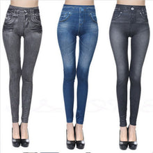 Short-Staple Imitation Denim Tight Pants Leggings
