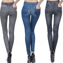Short-Staple Imitation Denim Tight Pants Leggings
