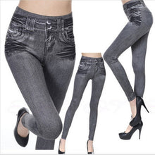 Short-Staple Imitation Denim Tight Pants Leggings