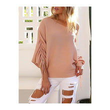 Skew Neck Knitted Sweate