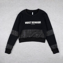 Printed Mesh Splicing Sweater