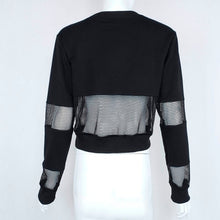 Printed Mesh Splicing Sweater