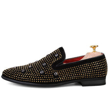 Merkmak New Handmade Luxury Brand Loafers Rhinestone Men Suede Loafers Party Wedding Men Dress Shoes Noble Elegant Mens Footwear