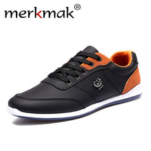Merkmak New Men Casual Shoes Lace Up Brand Designer Men's Shoes Fashion Outdoor Male Footwear For Mens Black Blue Flat Shoes