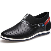 Merkmak 2017 New Summer Men Leather Shoes Casual Leisure Breathable Height Increasing Loafers Cool Summer White Shoes Slip On