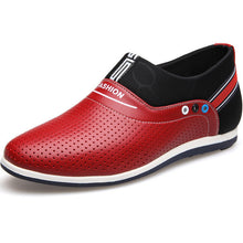 Merkmak 2017 New Summer Men Leather Shoes Casual Leisure Breathable Height Increasing Loafers Cool Summer White Shoes Slip On