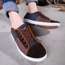 Merkmak Canvas Patchwork Men Flats Shoes Fashion Breathable Lace-Up Men Footwear Plimsoll Men's Shoes Casual Shoes Drop shipping
