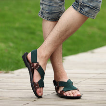 Merkmak 2017 Men's Shoes Genuine Leather Summer Sandals Beach Slippers Outdoor Loafer Casual Male Shoes Flats Breathable Zapatos