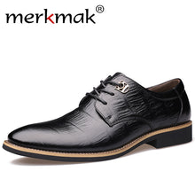 Merkmak 2017 Luxury Brand Men Flats Fashion High Quality Genuine Leather Shoes Mens Lace Up Business Dress Shoes Oxfords For Men