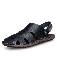 Merkmak Big Size Men Sandals Summer Fashion Men Casual Sandals Genuine Leather Slip On Sandalias Beach Water Men Shoes Slides