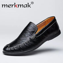 Merkmak Brand New Genuine Leather Men Loafers Flat Shoes Luxury Moccasins Comfort Driving Shoes Fashion Casual Shoes Dropship
