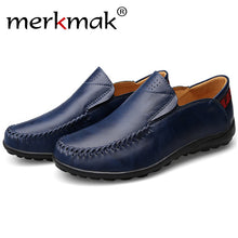 Merkmak Men's Shoes Fashion Genuine Leather Big Size 36-47 Casual Loafer Driving Men Flat Footwear Shoes Zapato Hombre Wholesale
