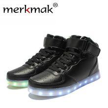 2017 Super Hot Men Fashion Luminous LED Shoes High Quality Lights Up USB Charging Colorful Shoes Lovers Casual Flash Flats