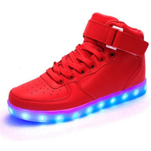 2017 Super Hot Men Fashion Luminous LED Shoes High Quality Lights Up USB Charging Colorful Shoes Lovers Casual Flash Flats