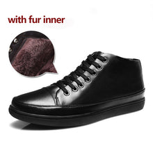 Merkmak Luxury Fashion Men Winter Autumn Shoes Warm Boots Plush Ankle Boot Snow Working Shoes Men Genuine Leather Boots Big Size