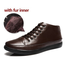 Merkmak Luxury Fashion Men Winter Autumn Shoes Warm Boots Plush Ankle Boot Snow Working Shoes Men Genuine Leather Boots Big Size