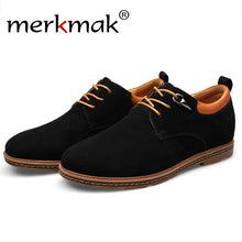 Merkmak 2016 Men Shoes Genuine Leather Fashion Casual Height Increase Pointed Toe Sapatos Masculinos Breathable Men Flats Shoes