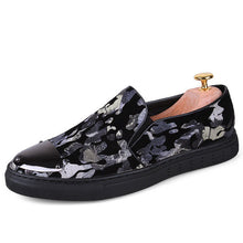 Spring Summer Printing Men Loafers Leisure Fashion Slip On Casual Shoes Metal Decoration PU Leather Mens Flats Lazy Shoes
