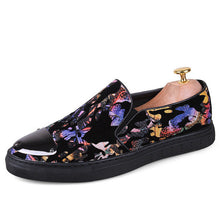 Spring Summer Printing Men Loafers Leisure Fashion Slip On Casual Shoes Metal Decoration PU Leather Mens Flats Lazy Shoes