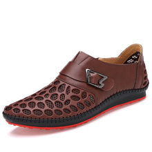 Merkmak Men Genuine Leather Shoes Slip On Casual Men Loafers Moccasins Flats Sapatos Masculino Comfortable Breathable Men Shoes