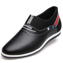 Merkmak Shoes Men Genuine Leather 6 CM Height Increasing Summer Breathable Holes Slip On Male Loafer Handmade Footwear Wholesale