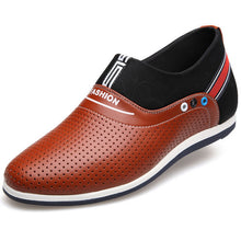 Merkmak Shoes Men Genuine Leather 6 CM Height Increasing Summer Breathable Holes Slip On Male Loafer Handmade Footwear Wholesale