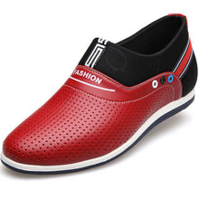 Merkmak Shoes Men Genuine Leather 6 CM Height Increasing Summer Breathable Holes Slip On Male Loafer Handmade Footwear Wholesale