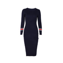 Gracegirl Winter Women Dresses Series Spring Striped Fitness Knitted Sweater Dress Casual Bodycon Slim Midi Vestidos SA231095