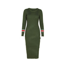 Gracegirl Winter Women Dresses Series Spring Striped Fitness Knitted Sweater Dress Casual Bodycon Slim Midi Vestidos SA231095
