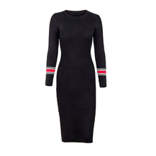 Gracegirl Winter Women Dresses Series Spring Striped Fitness Knitted Sweater Dress Casual Bodycon Slim Midi Vestidos SA231095