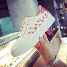 Fashion Women's Straps Sports Running Sneakers Embroidery Flower Shoes
