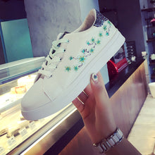 Fashion Women's Straps Sports Running Sneakers Embroidery Flower Shoes