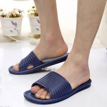 Man Stripe Flat Bath Slippers Summer Sandals Indoor & Outdoor Slippers